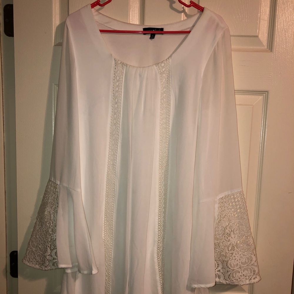 White Lace Embroidered Dress - Size XL Juniors